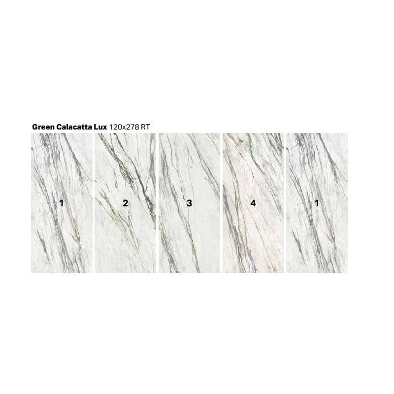 PURITY ELITE 120X278 VEIN MATCHING GREAN CALACATTA LUX C4 DECORO - SUPERGRES GCVM CERAMICHE SUPERGRES - 1