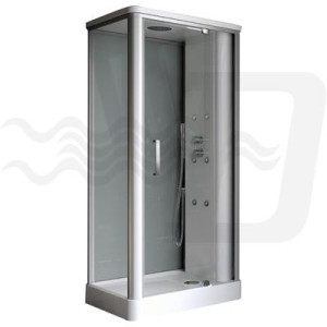 BOX DOCCIA ANGOLARE KIRA MULTIFUNZIONE 70x100 SAMO GLASS IDROMASSAGGIO - 1