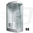 BOX DOCCIA RETTANGOLARE HARZ 90x70 SENZA BAGNO VAPORE SX SAMO GLASS IDROMASSAGGIO - 1
