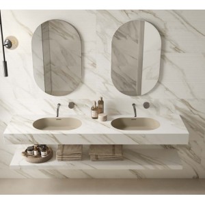 Badezimmerschrank HABITAT DUO A Kastenaufsatz mit Doppelbecken aus Acryl ATLAS CONCORDE