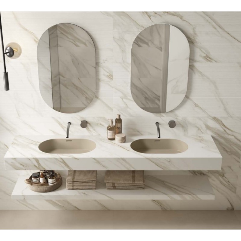 Badezimmerschrank HABITAT DUO A Kastenaufsatz mit Doppelbecken aus Acryl ATLAS CONCORDE