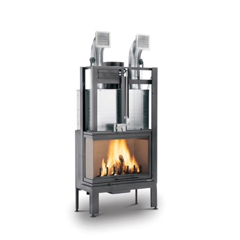 Fireplace ECOMONOBLOCCO Wood-burning fireplace MX 64 Corner PALAZZETTI