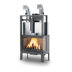 Kamin ECOMONOBLOCCO Holzkamin MX 86 Ecke PALAZZETTI