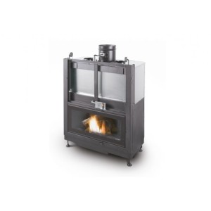 Fireplace ECOMONOBLOCCO Wood Fireplace EM 16:9 Front PALAZZETTI