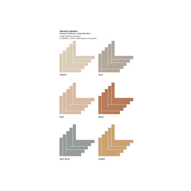 THE COLOR OBLONG CHEVRON 34,8X42,2 BRICK SQ - FIORANESE CERAMICHE TH535CH FIORANESE CERAMICHE - 1