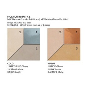 THE COLOR MOSAIQUE INFINITY1 WARM 30,2X30,2 SQ - FIORANESE CERAMICHE TH236M1 FIORANESE CERAMICHE - 1