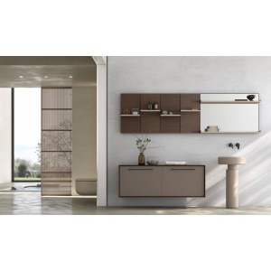 Suite mobile de salle de bains H200xL245xP50 cm Composition SUI 01 - Hafro - Geromin