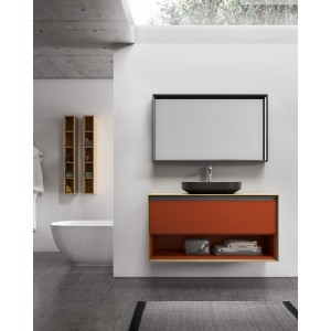Suite Mobile Bagno H200xL123,6xP50 cm Composizione SUI 02 - Hafro - Geromin