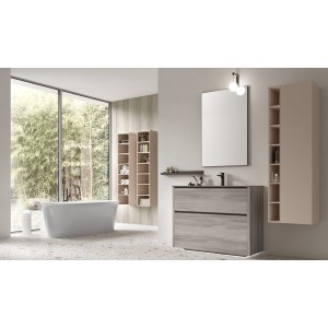 Riva Mobile Bagno H210xL113xP45,5 cm Composizione RIV 01 - Hafro - Geromin