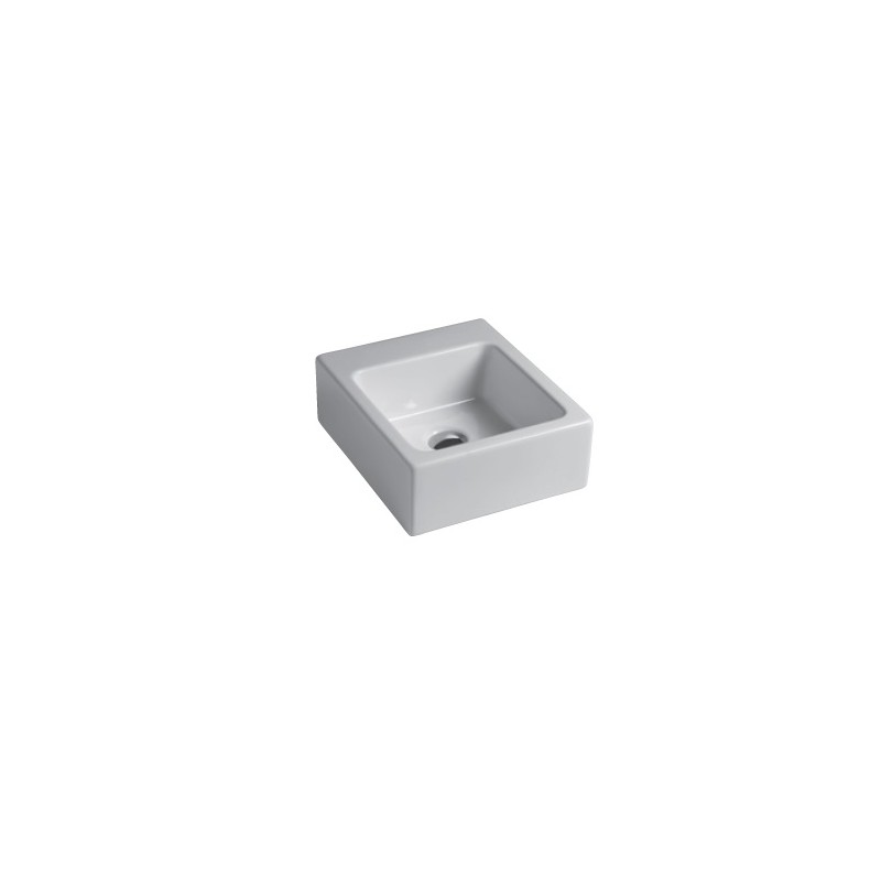 GSG SQUARE Lavabo Square cm 32 monoforo (senza foro su richiesta) 32x37 fissaggi inclusi