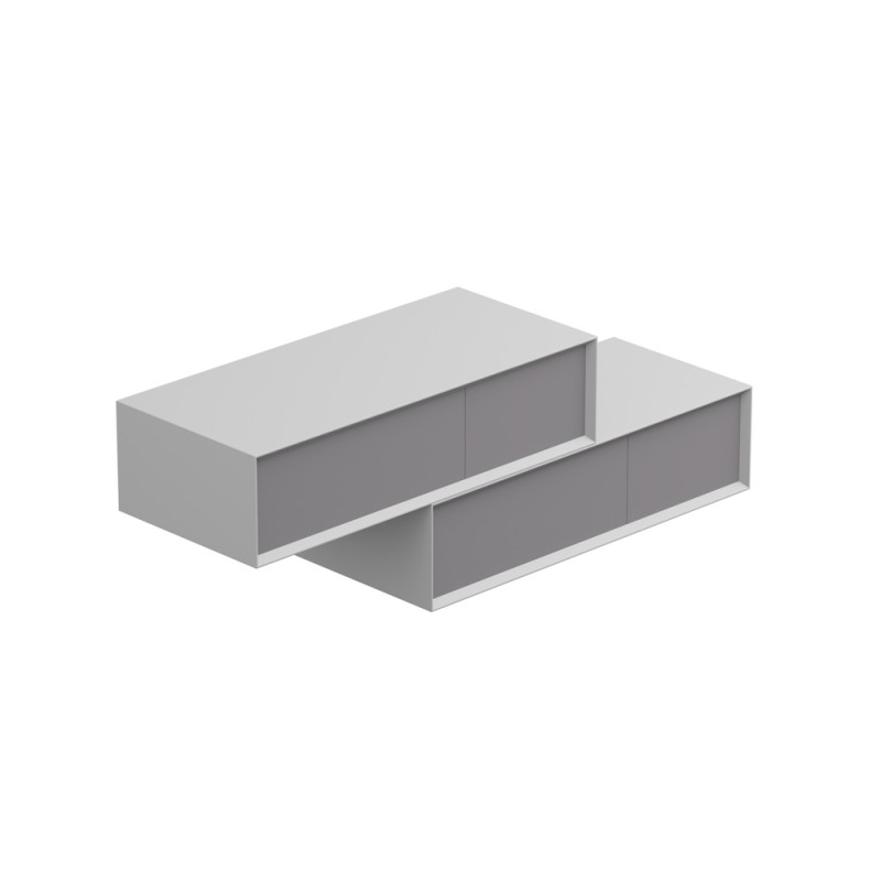 GSG PARIS Mobile Paris en MDF laqué blanc L180xP52 cm composé de 2 meubles rectangulaires (Fixations incluses)