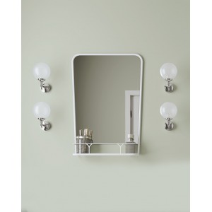Vintage Mirrors Boogie Spiegel mit Regal L58xH83xT16 mit Weiss-Finish DEVON&DEVON - 1