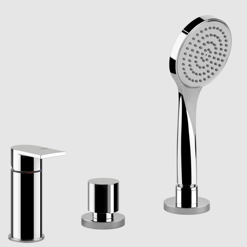 VIA MANZONI Gruppo Bordo Vasca 3 fori con deviatore, flessibile 1,5m e doccetta anticalcare GESSI