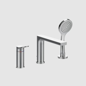 VIA MERAVIGLI 3-hole bath mixer with spout and hand shower GESSI