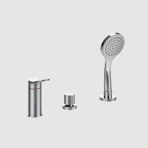 VIA MERAVIGLI Gruppo bordo vasca tre fori con doccetta e deviatore GESSI