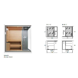 ETHOS G Sauna + Spazio Doccia  L.301 x P.180 x H.215 TIGLIO HPL - Hafro - Geromin HAFRO-GEROMIN - 1