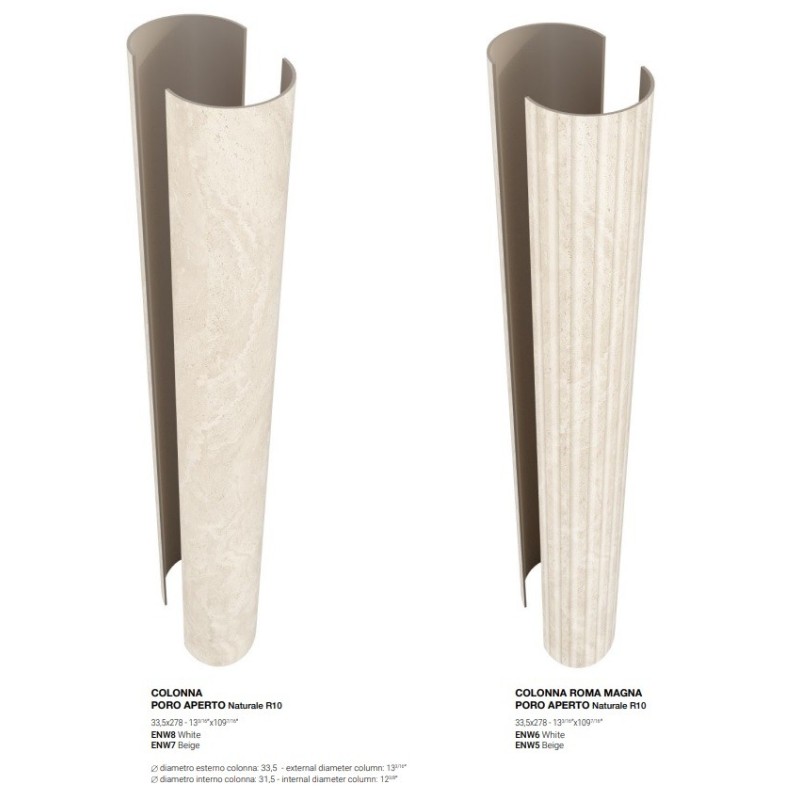 DUALTRAVERTINE PORO APERTO COLONNA WHITE NATUREL 33,5X27,8 - EMILCERAMICA ENW8 EMILCERAMICA - 1