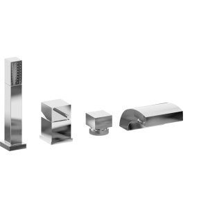 Rubinetteria LOFT B1 Mix tre fori con bocca erogazione a cascata e flessibile doccetta - Hafro - Geromin HAFRO-GEROMIN - 1