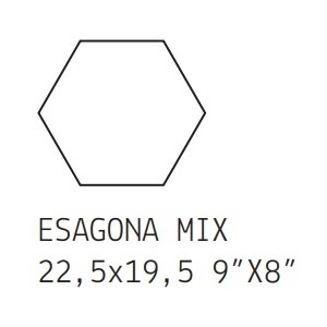 Otto Esagona Mix Grigio  22,5x19,5 9mm - 41zero42 4100222