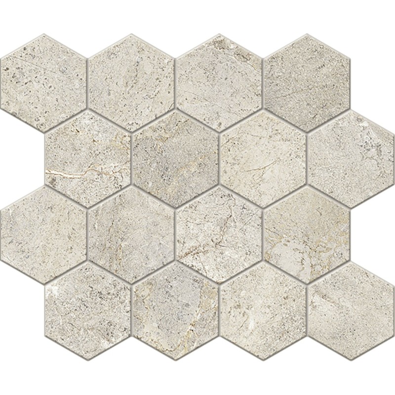 EVERSTONE MOSAIQUE ESAGONO EVER CREAM 25X30 cm - CERCOM CERAMICHE  1089757