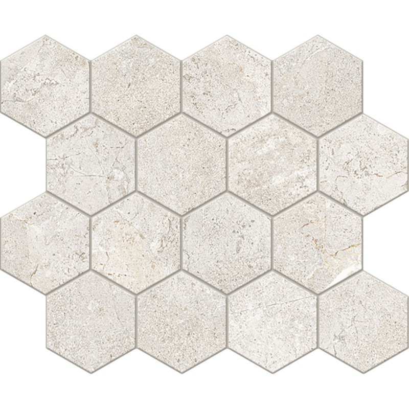 EVERSTONE MOSAIK ESAGONO EVER WHITE 25X30 cm - CERCOM CERAMICHE  1089759