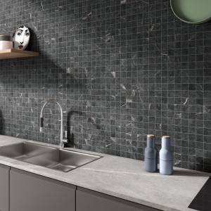 SOAP STONE MOSAICO 5X5 SOAP BLACK 30X30 cm R10 - CERCOM CERAMICHE  1070911