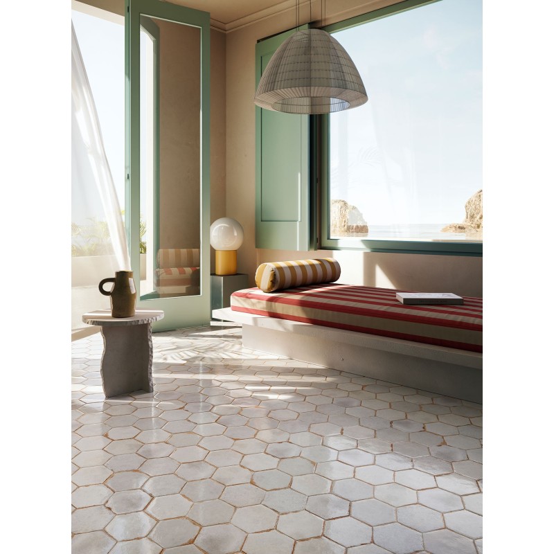 COTTO DEL CAMPIANO ESAGONA BIANCO ANTICO 15,8X18,3cm 10mm R10 - CIR 1080612