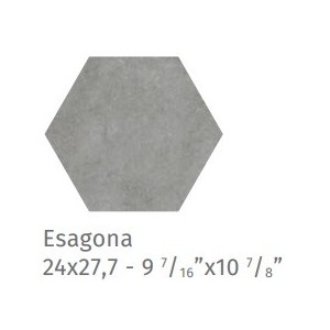 MATERIA PRIMA ESAGONA METROPOLITAN GREY 24X27,7cm 10mm R9 - CIR 1069782