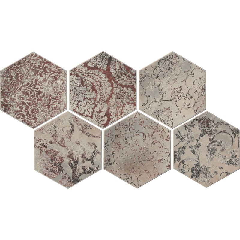 MIAMI ESAGONA S/6 COLLINS RED PZ 24X27,7cm 10mm - CIR 1064135