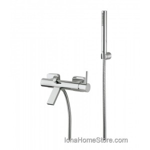 Bongio T SQUARE external bath mixer with shower set BONGIO RUBINETTERIE  - 1
