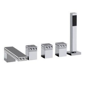 PURE GLAME Baignoire groupe 5 trous bord bainavec set de douchee Swarovski 6P531/DSW BONGIO RUBINETTERIE  - 1
