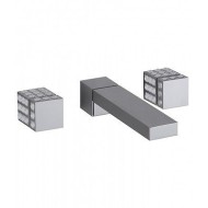 PURE GLAME LUX Wandarmatur Waschbecken 3 - loch mit Wandauslauf 220mm 6L538/22 BONGIO RUBINETTERIE  - 1