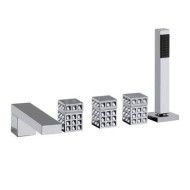 PURE GLAME LUX Baignoire groupe 5 trous bord bain avec set de douche 6L531/D BONGIO RUBINETTERIE  - 1