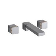 PURE GLAM DECOR Wandarmatur Waschbecken Einbau 3 - loch mit Wandauslauf 220mm, zur Montage auf Open Box 6D538/22 OPEN BOX