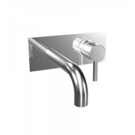 T MINI MIX Miscelatore Lavabo A parete con piastra e bocca 160mm  Cromo  Bongio 34539-16 BONGIO RUBINETTERIE  - 1