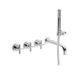 T CROSS Built-in bath mixer and shower mixer with duplex shower set Chrome  Bongio 30530-D BONGIO RUBINETTERIE  - 1