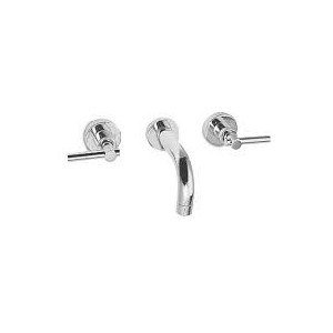 T LEVER Waschbeckenarmatur für Wand mit Hahn  220mm komplett mit einbau verbindung Chrome  Bongio 31538-2A BONGIO RUBINETTERIE  