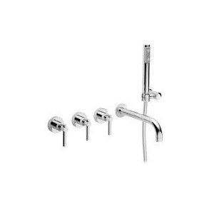 T LEVER Einbau Wannenarmatur mit Duplex Brause Chrome  Bongio 31530-D BONGIO RUBINETTERIE  - 1