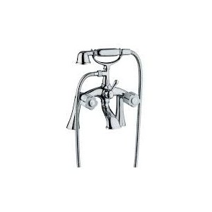 FLEUR BLANC External bath mixer on pillar with shower set Chrome  Bongio 11527 BONGIO RUBINETTERIE  - 1