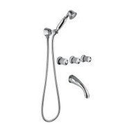 CRISTALLO Built-in bath mixer with shower set duplex Chrome  Bongio 04530-D BONGIO RUBINETTERIE  - 1