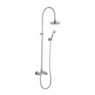 RADIANT External shower mixer with tube, shower head and handshower set duplex Chrome  Bongio 02537-D BONGIO RUBINETTERIE  - 1