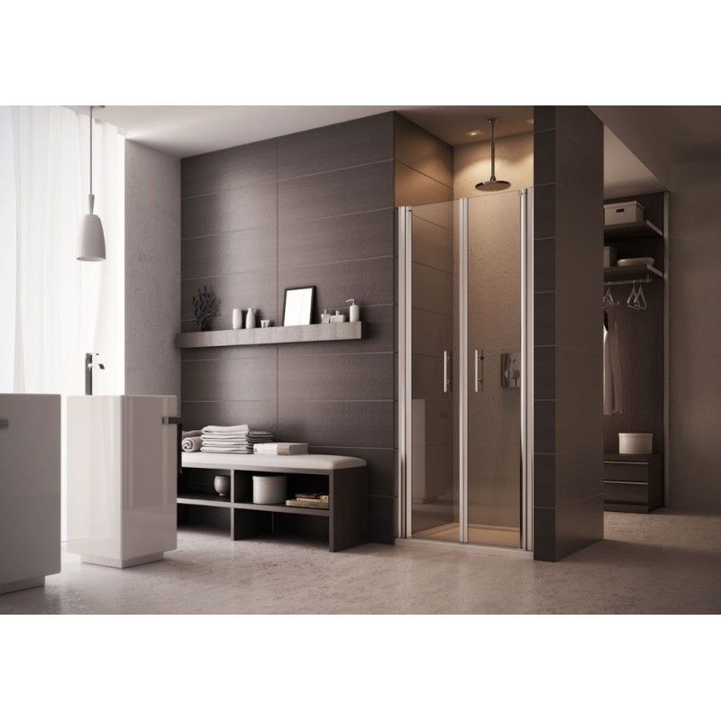 Evo  Porta  Box Doccia  da  90cm Cromo  Cristallo 6mm Trasparente FORTE BOX DOCCIA  - 1