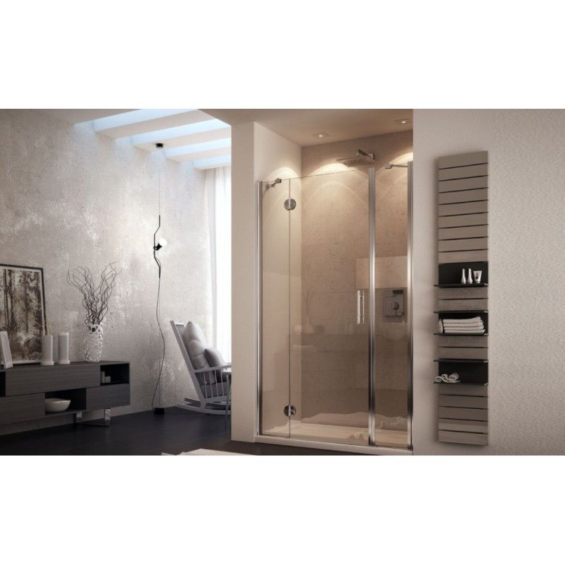 Mono Due Ante Porta Box Doccia  da  120cm Cromo  Cristallo 6mm Trasparente FORTE BOX DOCCIA  - 1