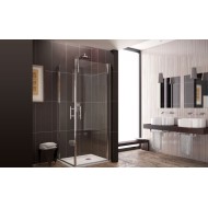 Side Angolo due Porte Box Doccia  da  80X80cm Cromo  Cristallo 6mm Trasparente FORTE BOX DOCCIA  - 1