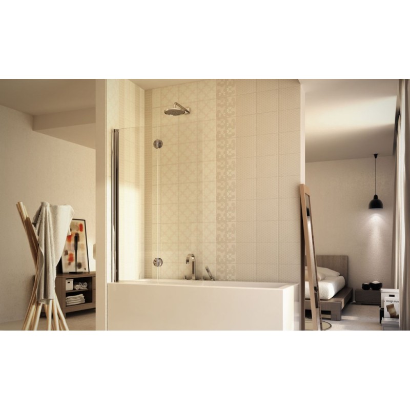 New Jonio Ante Sopravasca da  120-122cm Cromo  Cristallo 6mm Trasparente FORTE BOX DOCCIA  - 1