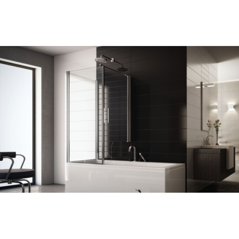 Cube Ante Sopravasca da  73-75cm Cromo  Cristallo 6mm Trasparente FORTE BOX DOCCIA  - 1