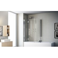 Egeo Bathtub Panel from  64,5X97cm Chrome  Crystal 6mm Transparent FORTE BOX DOCCIA  - 1