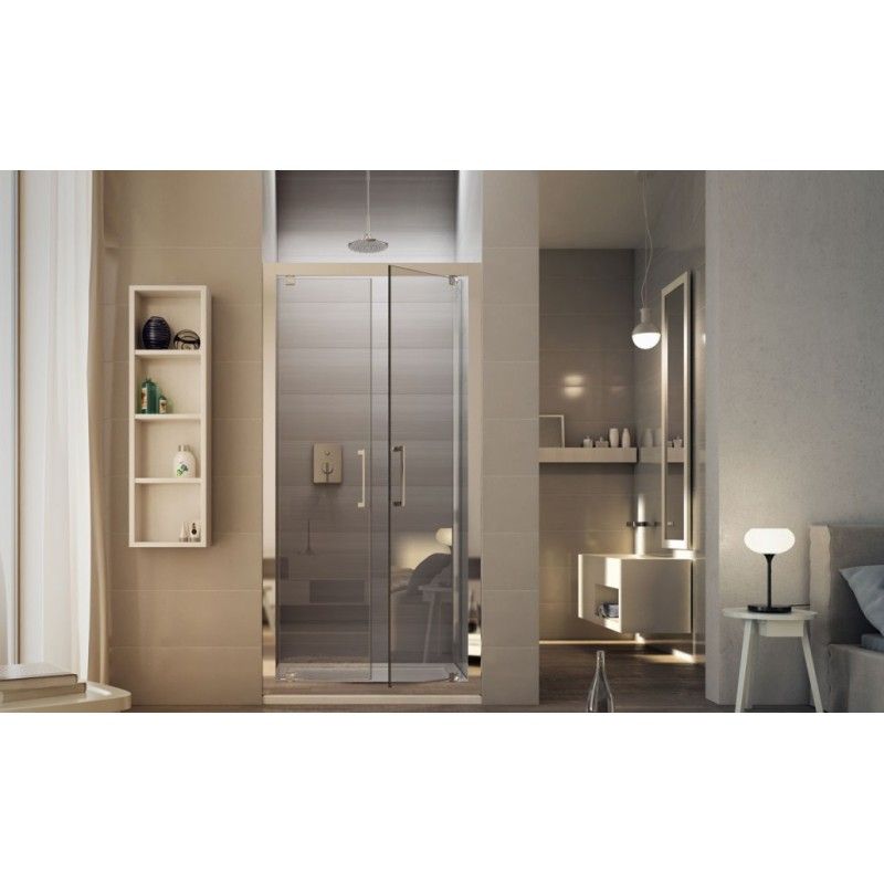 Cleo Saloon Door Shower cabin  from  70cm Chrome  Crystal 6mm Transparent FORTE BOX DOCCIA  - 1