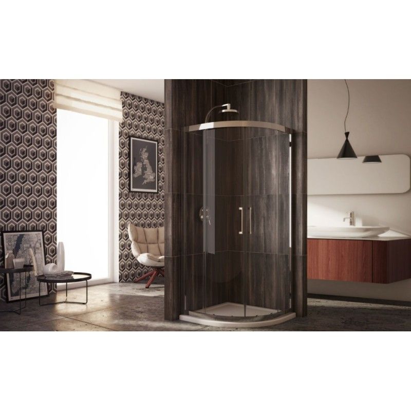 Flora Corner Semicircular Panels Shower cabin  from  80X80cm Chrome  Crystal 6mm Transparent FORTE BOX DOCCIA  - 1
