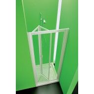 Domino Porta Box Doccia  da  90cm Bianco Cristallo Temperato 3mm Trasparente FORTE BOX DOCCIA  - 1